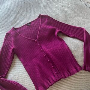 Dynamite Fuchsia V-Neck Cardigan